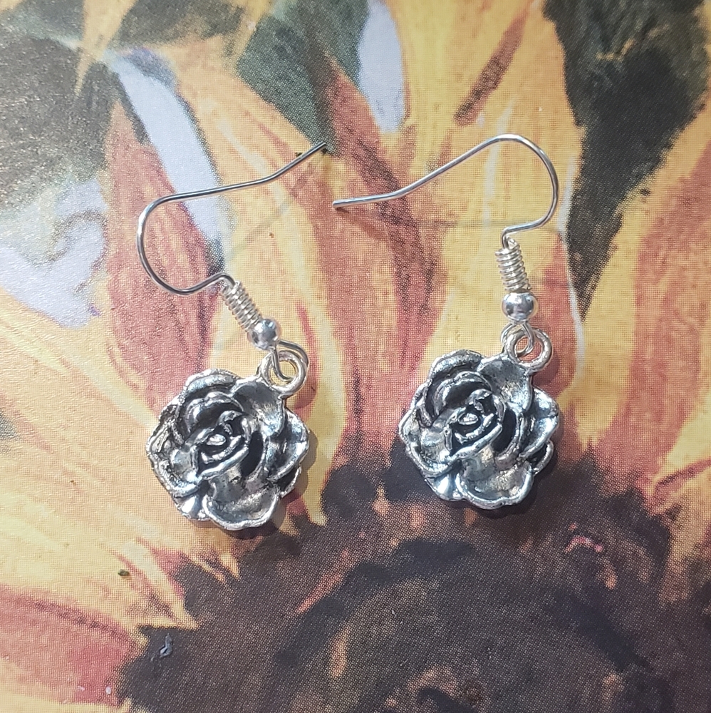 Rose Silver Earrings